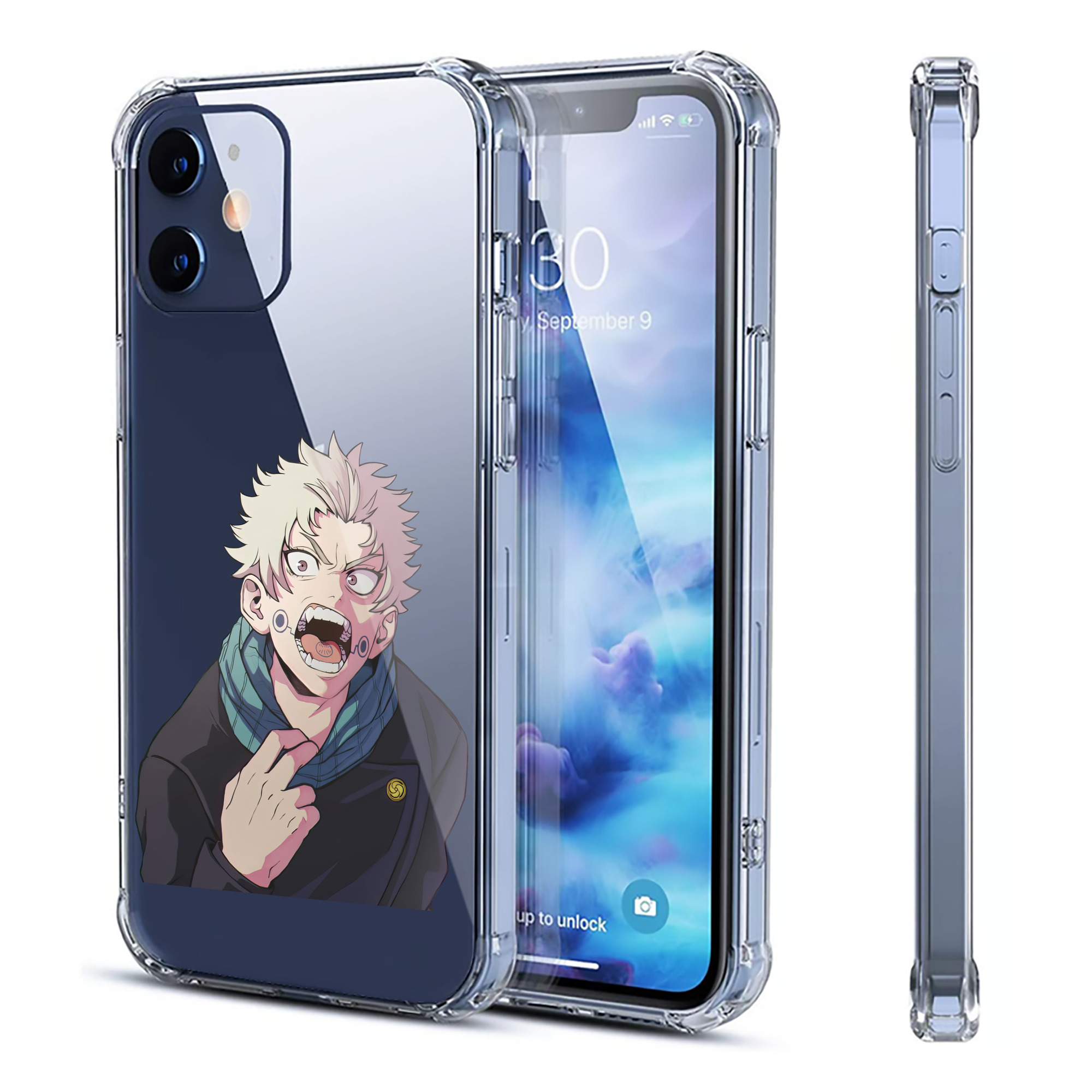 （画像用） 呪術廻戦 Jujutsu Kaisen 【iPhone 12シリーズ対応】透明スマホケース（クリアソフトケース）